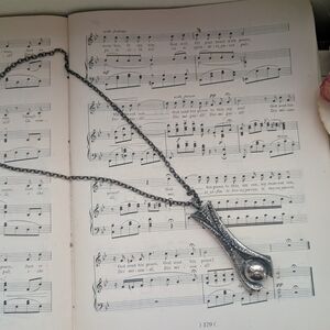 Vintage Brutalist Silver Pendant Necklace